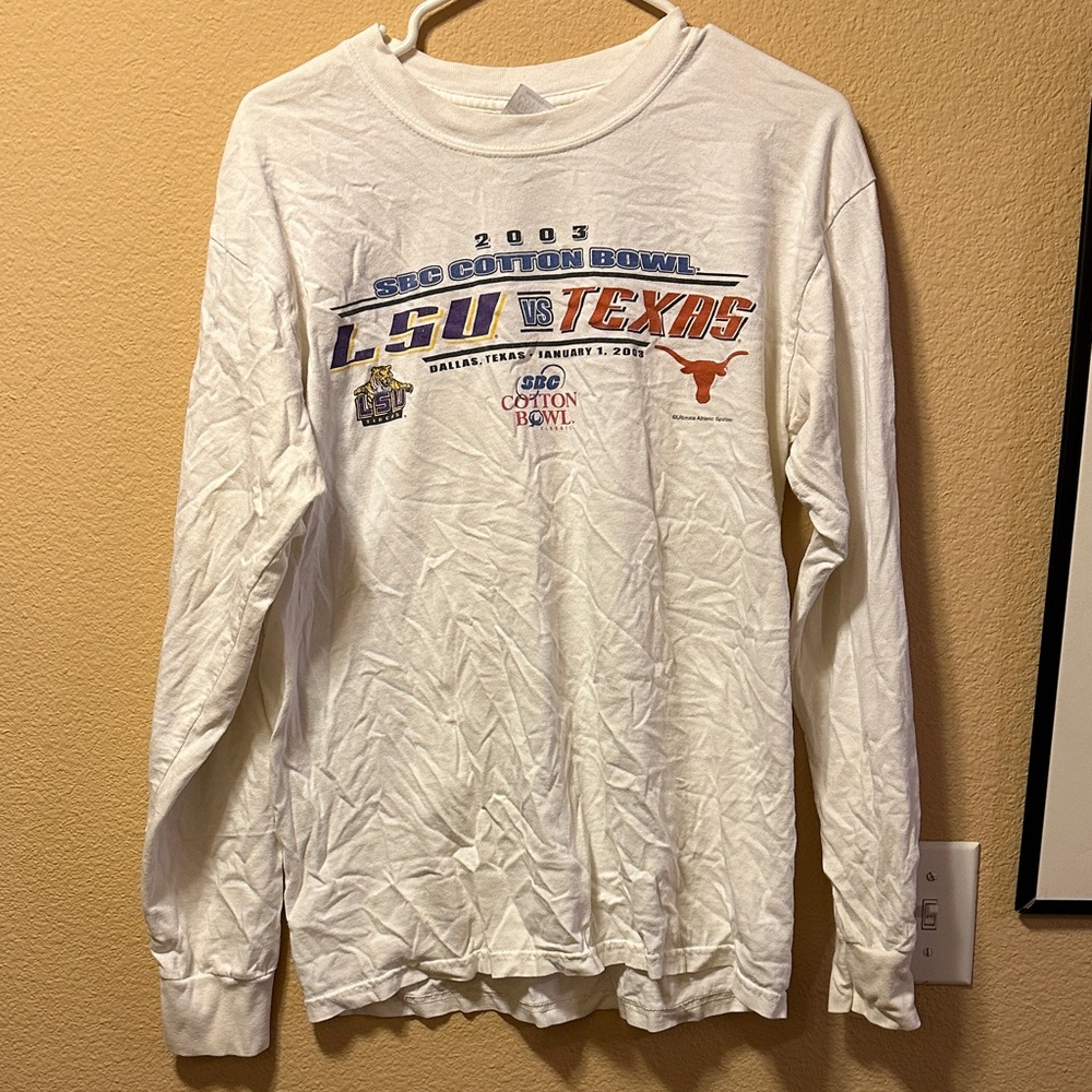 Gildan White 2003 Cotton Bowl Long Sleeve Shirt